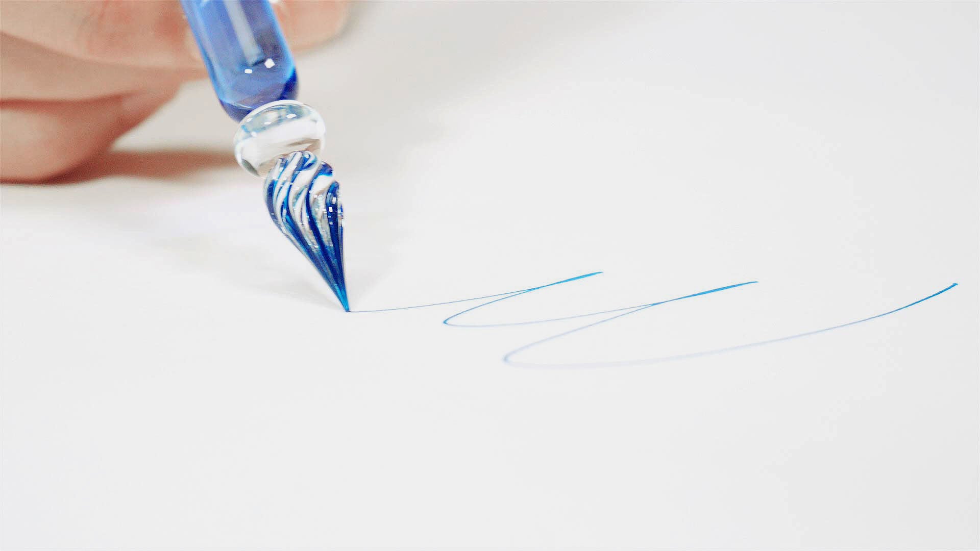 Writing with a glass dip pen - Creative Calligraphy