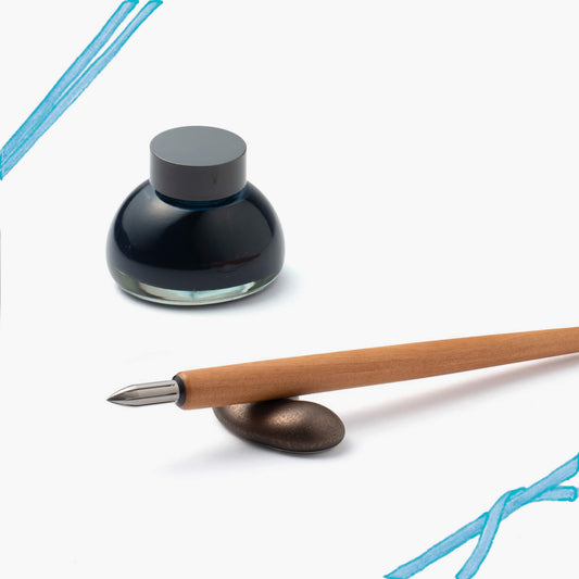 Gift set - Metal nib x Hasami pen rest I