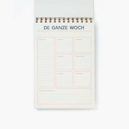 Letterpress weekly planner - Bavaria edition/Vo nix kimmt nix