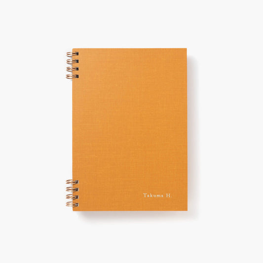 B6 foil stamped blockcloth notebook - Orange