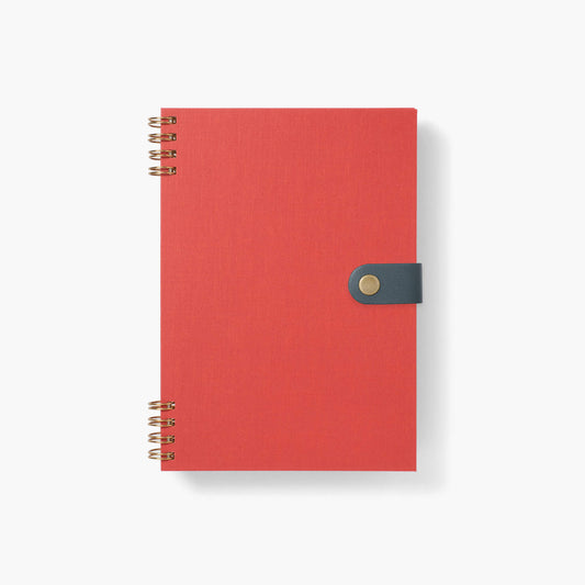 B6 notebook - Blockcloth / Red