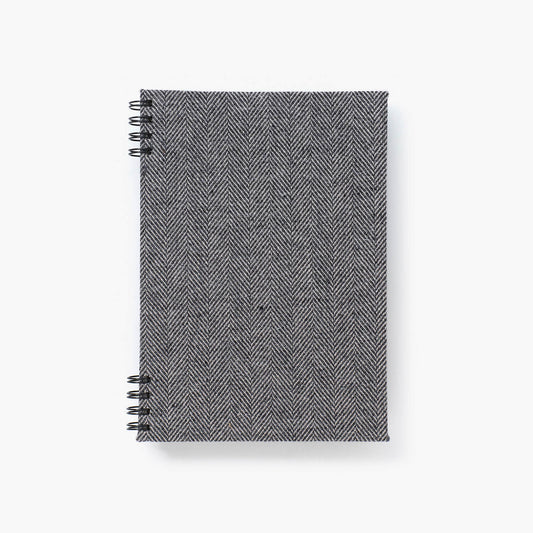 B6 notebook - 播州織 / Herringbone black