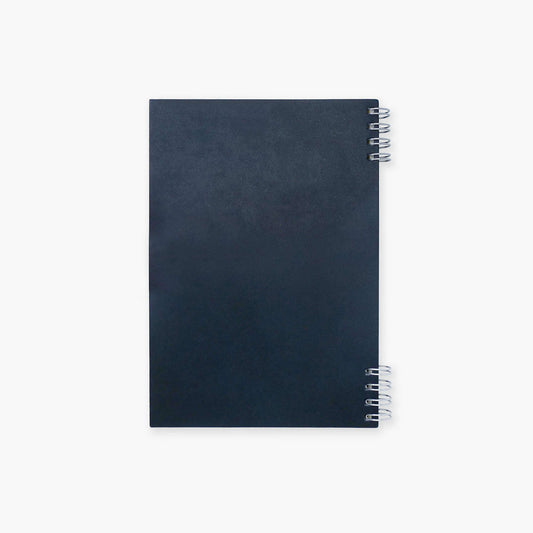 B6 foil stamped leather notebook - Navy