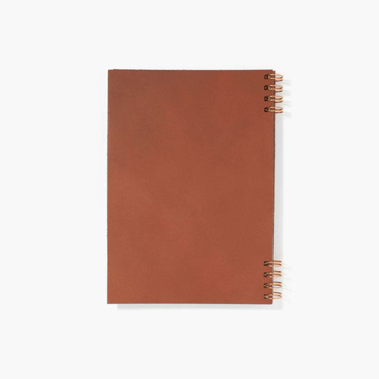 B6 foil stamped leather notebook - Brown