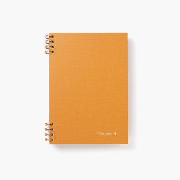 B6 foil stamped blockcloth notebook - Orange