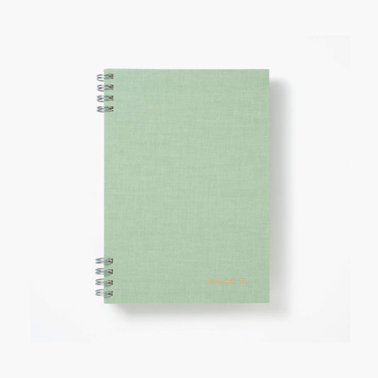 B6 foil stamped block cloth notebook - Green