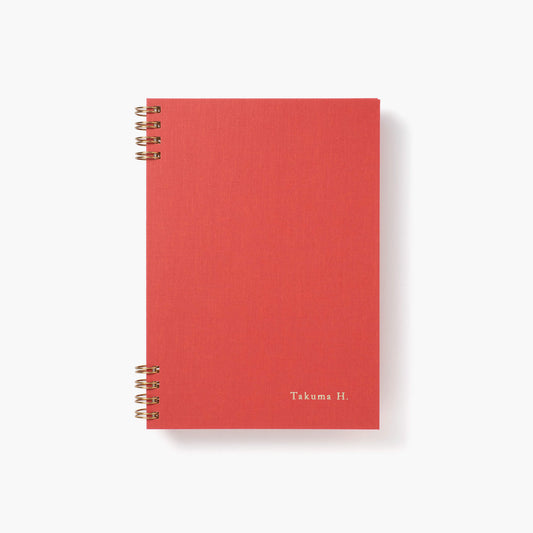 B6 foil stamped blockcloth notebook - Red