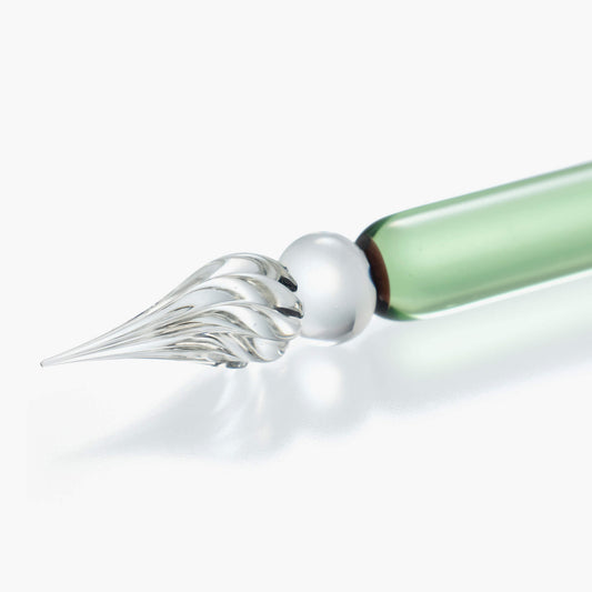 Lauscha glass pen - Leaf green