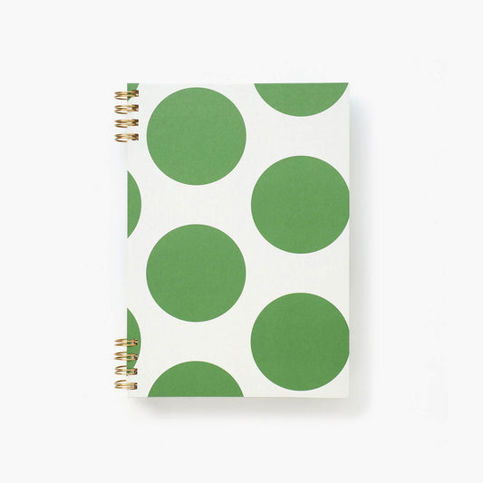 B6 notebook - Ola Studio/Circle print in green