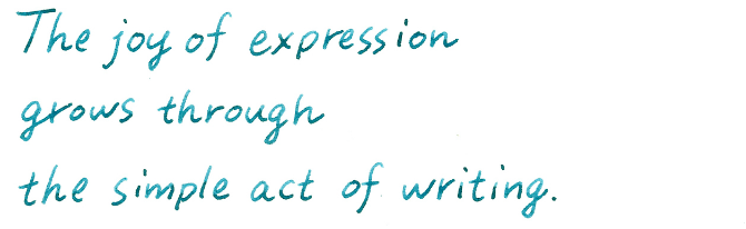 The joy of expression grows through the simple act of writing.